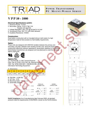 VPP10-1000 datasheet  
